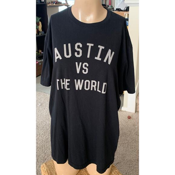 Men's Austin Vs the World black tshirt sz XL - Picture 1 of 4